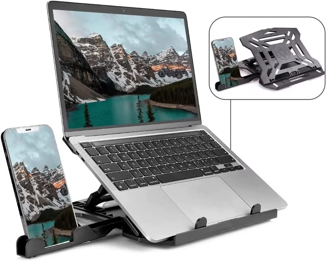 10-17" Laptop Stand with Phone Mount
