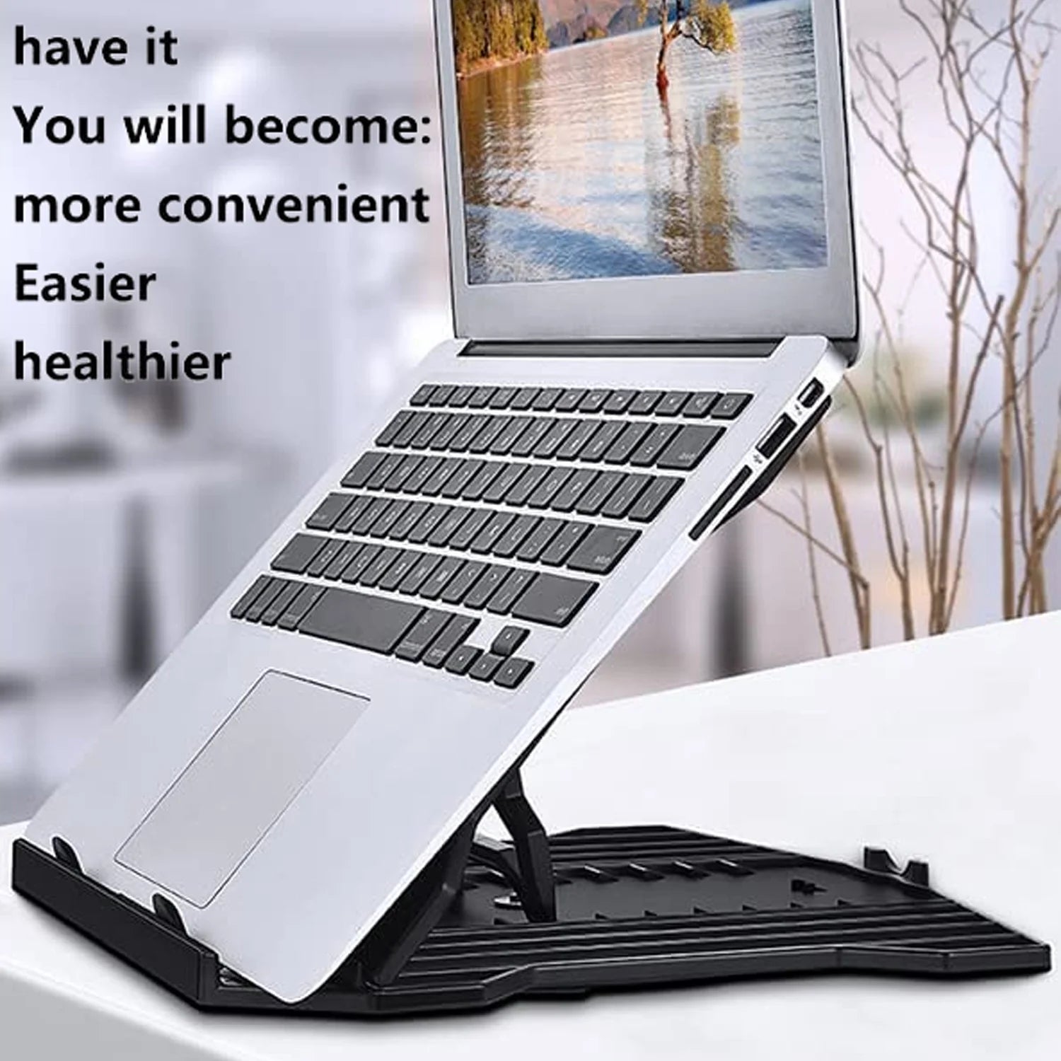 10-17" Laptop Stand with Phone Mount