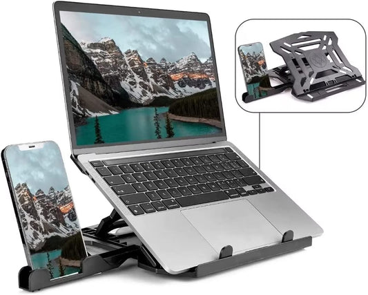 10-17" Laptop Stand with Phone Mount